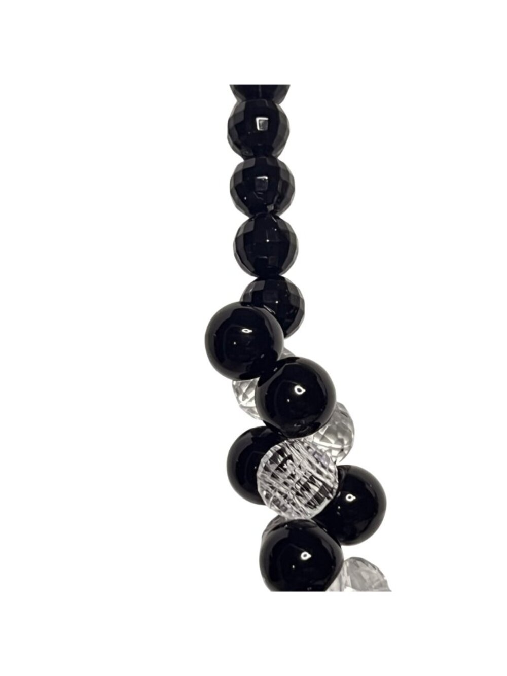 Black And Clear Bauble Statement Necklace (6329) - Picture 2 of 6